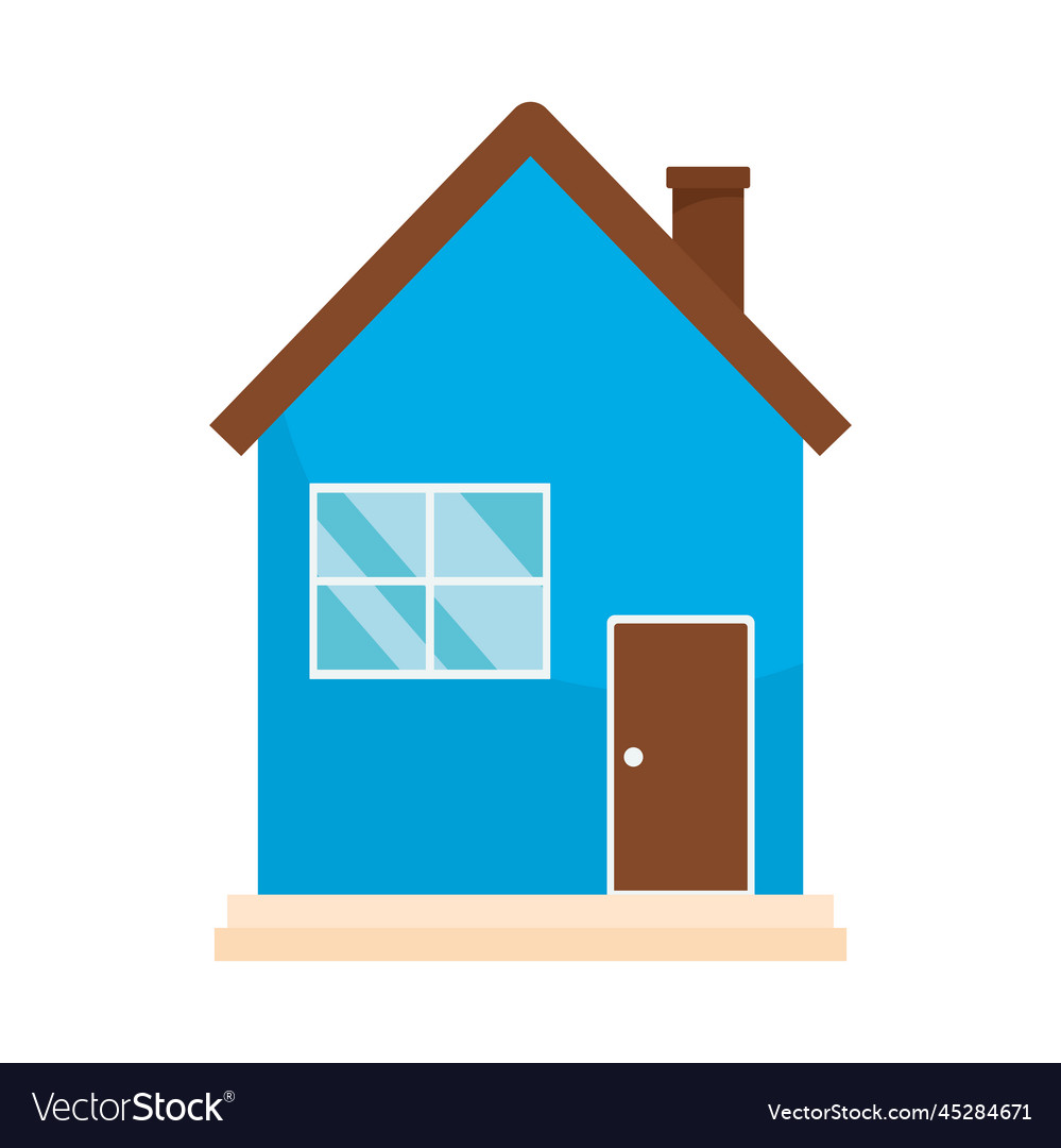 Blue house icon Royalty Free Vector Image - VectorStock