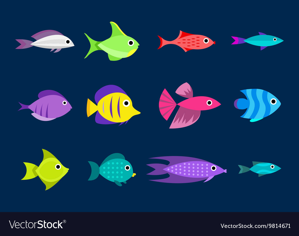 Cartoon fish collection background