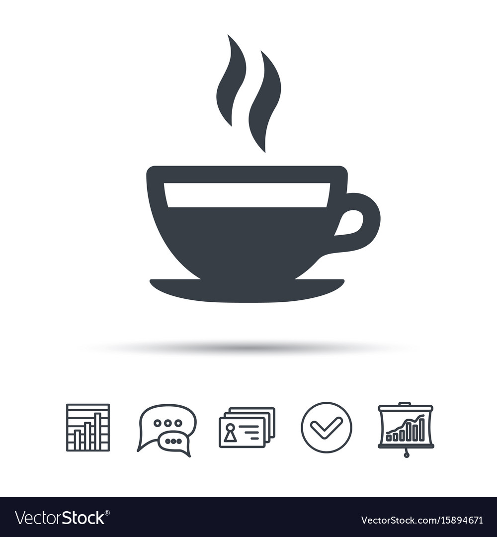 Download Coffee cup icon hot tea drink sign Royalty Free Vector Image