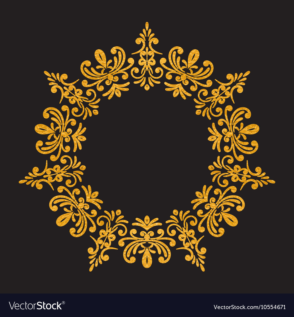 Download Elegant luxury vintage round gold floral frame Vector Image