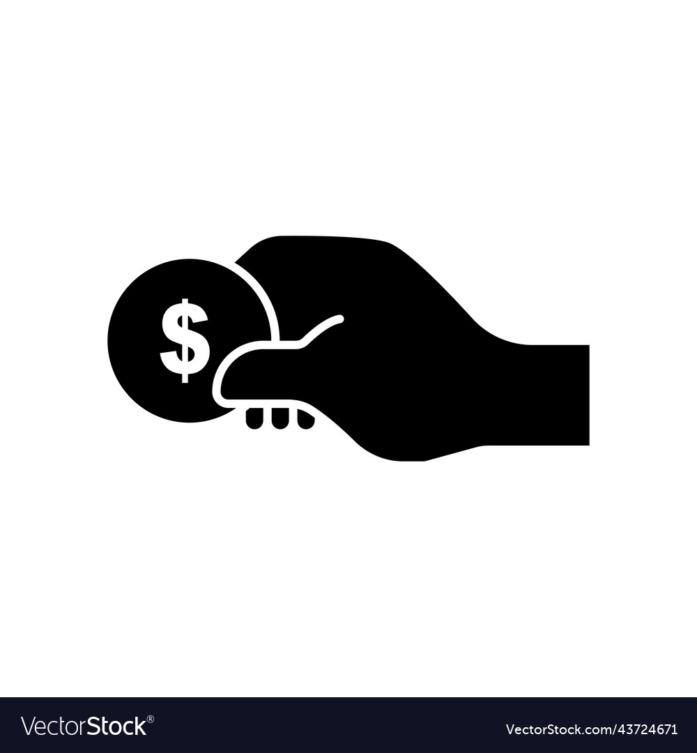 Hand holding dollar icon related to charity