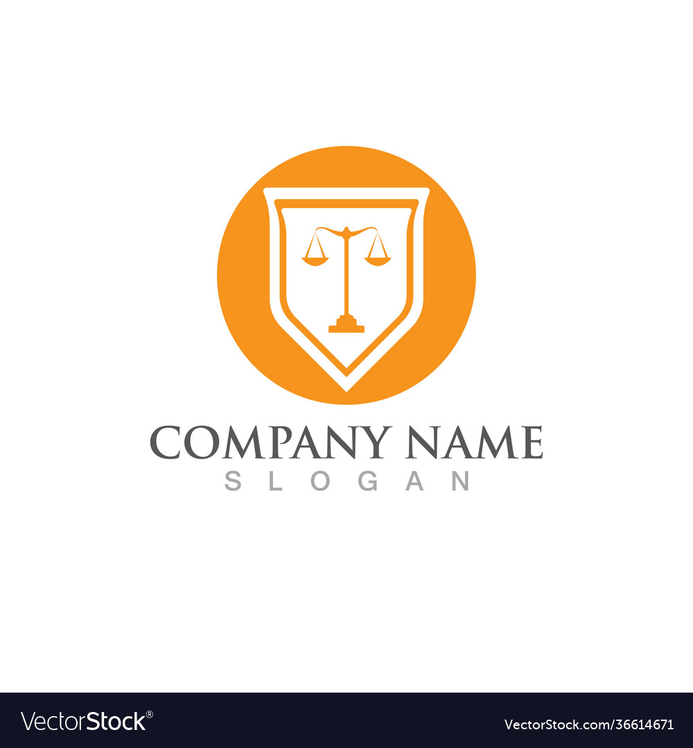 Justice law logo template Royalty Free Vector Image