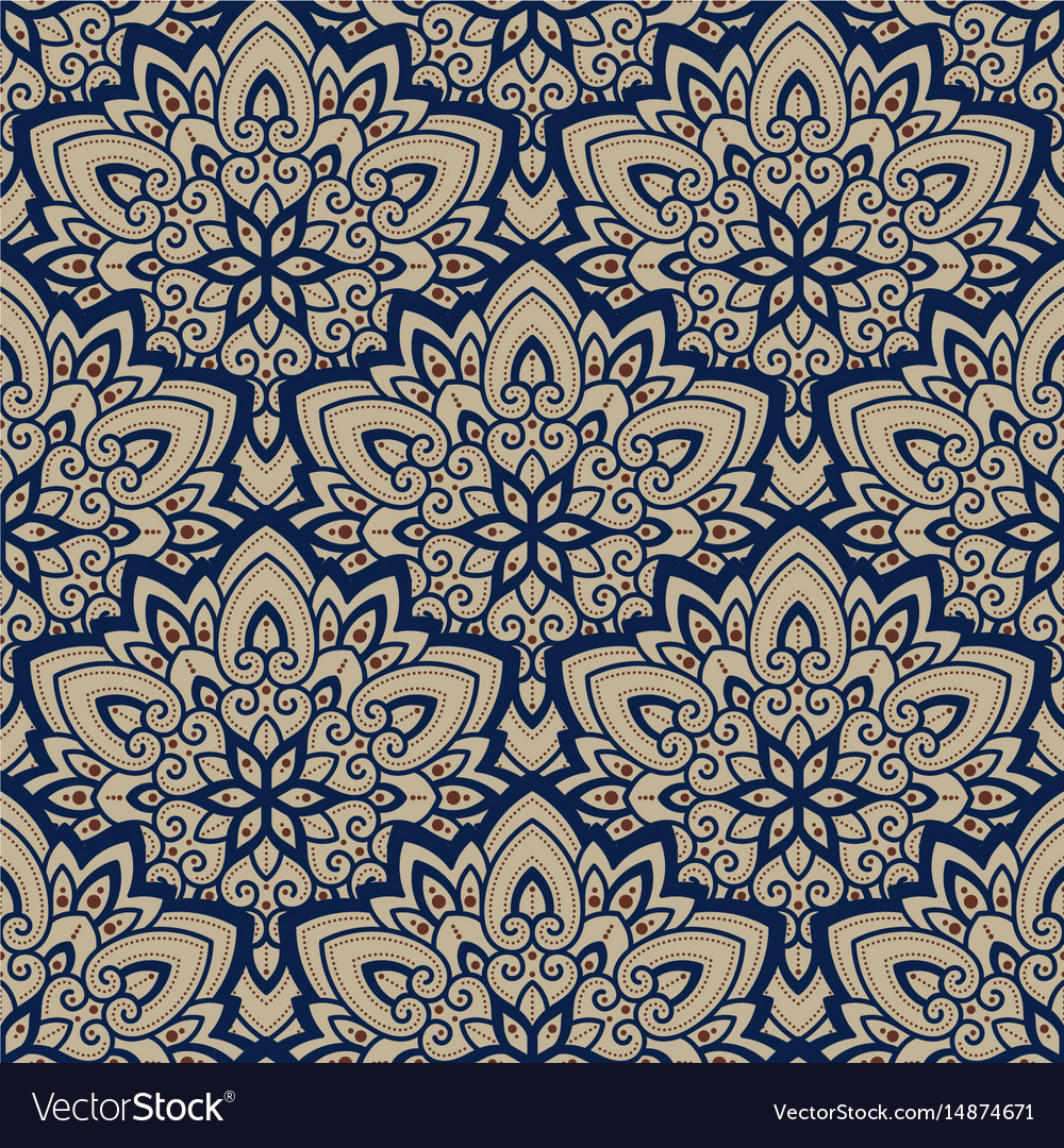 Mandala ethnic motifs seamless pattern Royalty Free Vector