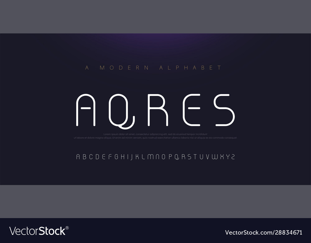 Minimal modern alphabet fonts and numbers Vector Image