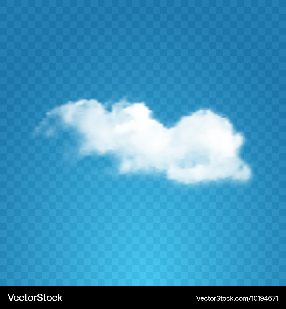 Realistic cloud on transparent background Vector Image