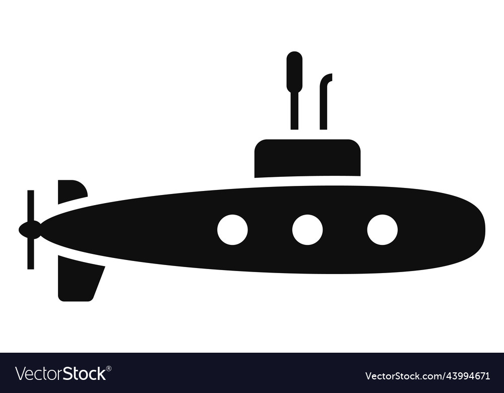 Submarine icon black military symbol navy army Vector Image