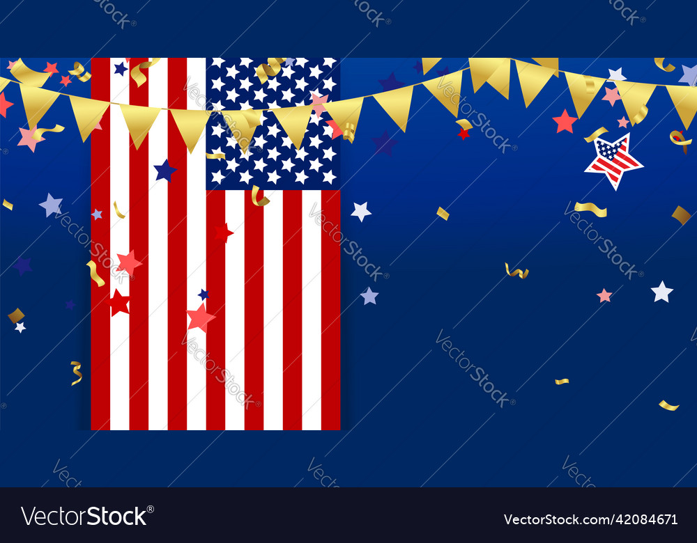 United States Of America Banner Happy Background Vector Image