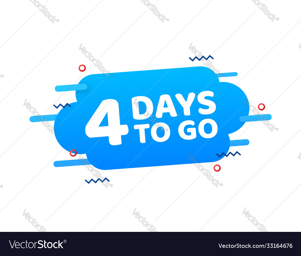 4 days to go countdown timer clock icon time