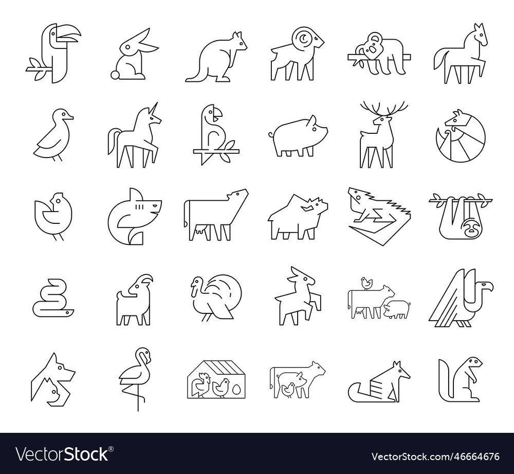 Animals logos collection Royalty Free Vector Image