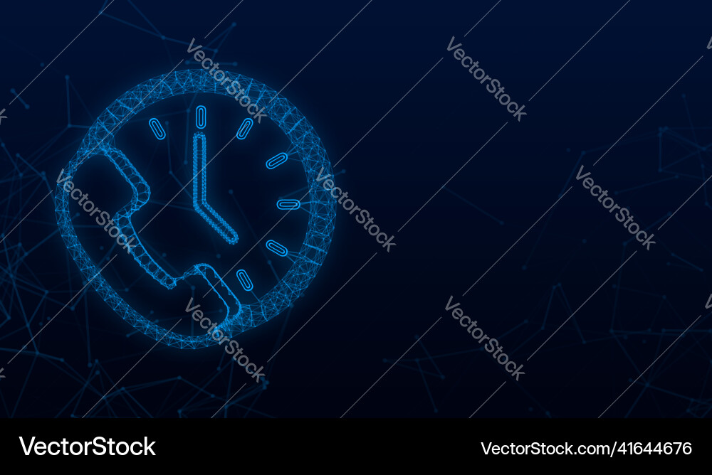 Call duration plexus icon waiting time Royalty Free Vector