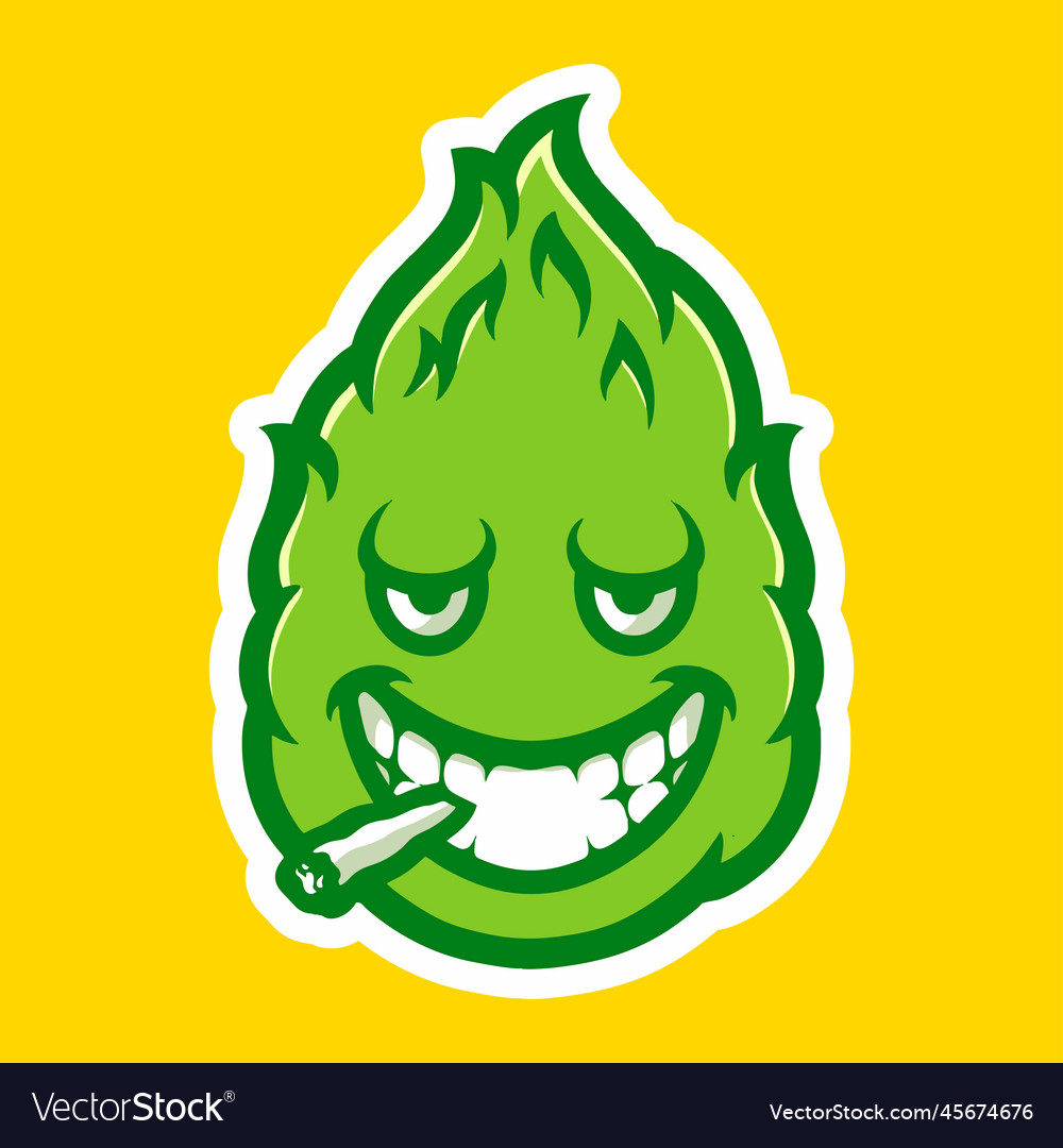 Cannabis Bud Cartoon Character Mascot Royalty Free Vector