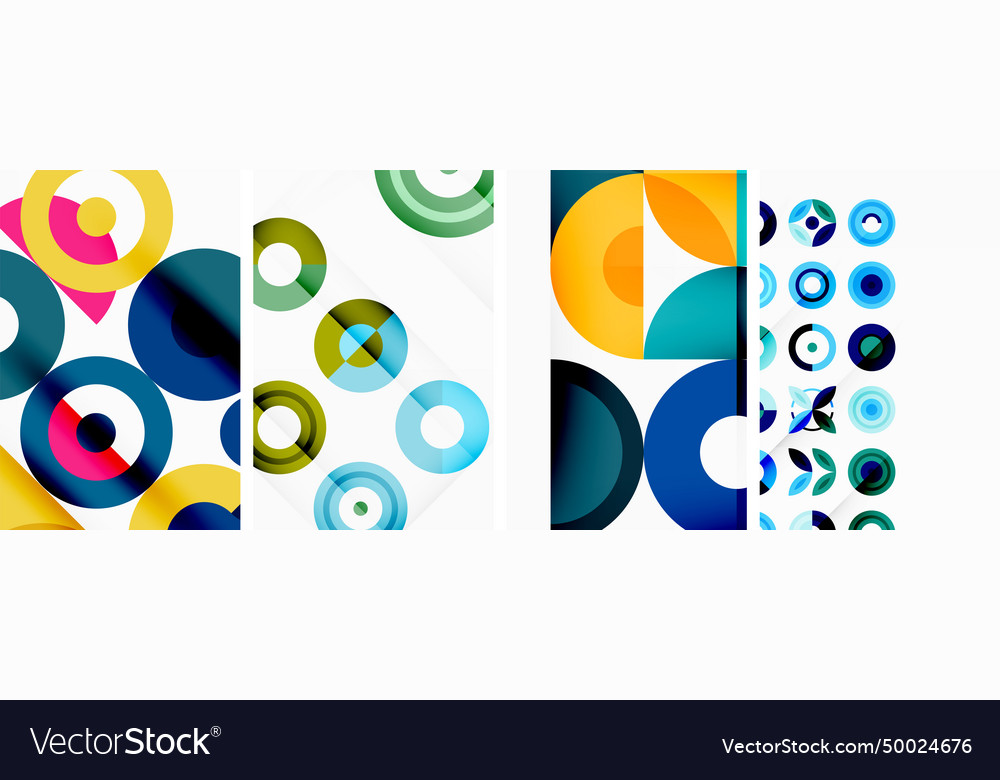 Round geometric elements and circles in background