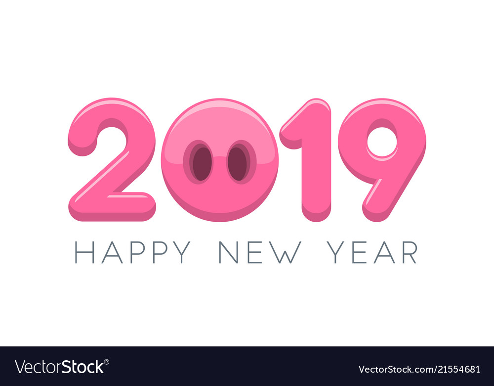 2019 happy new year typography design