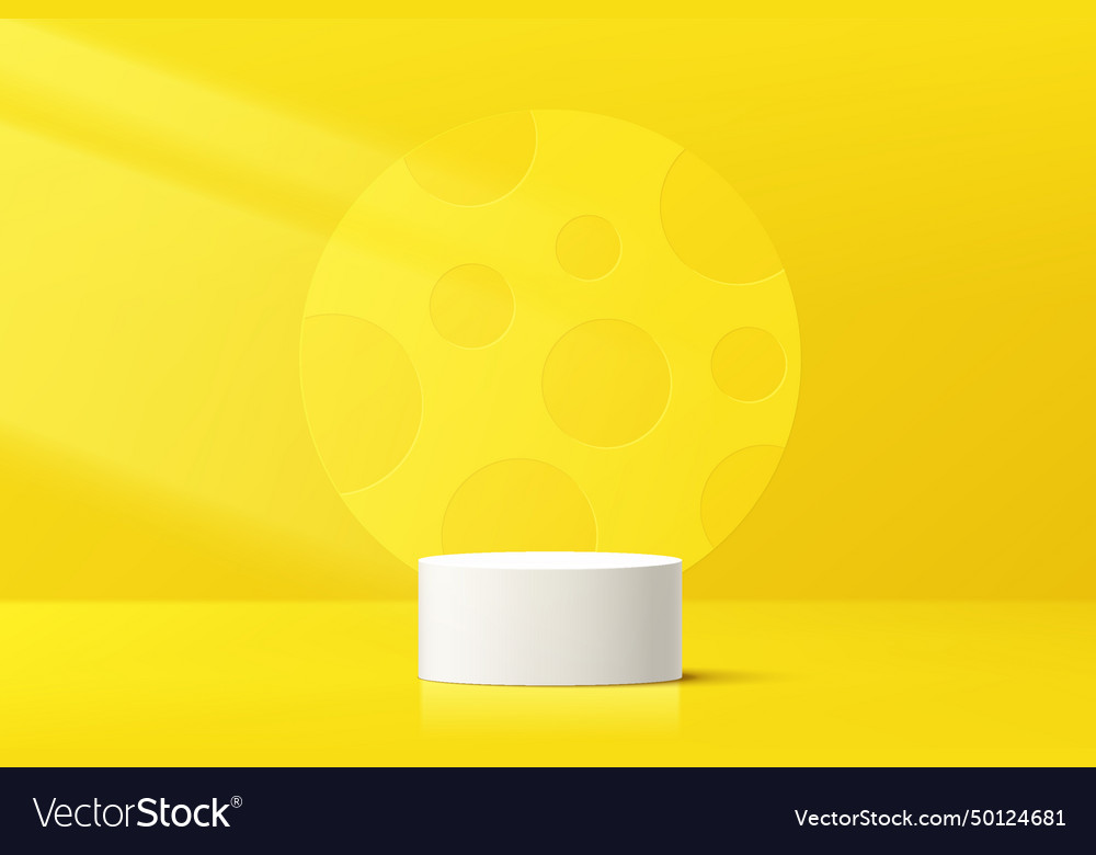 Abstract 3d white cylinder pedestal podium