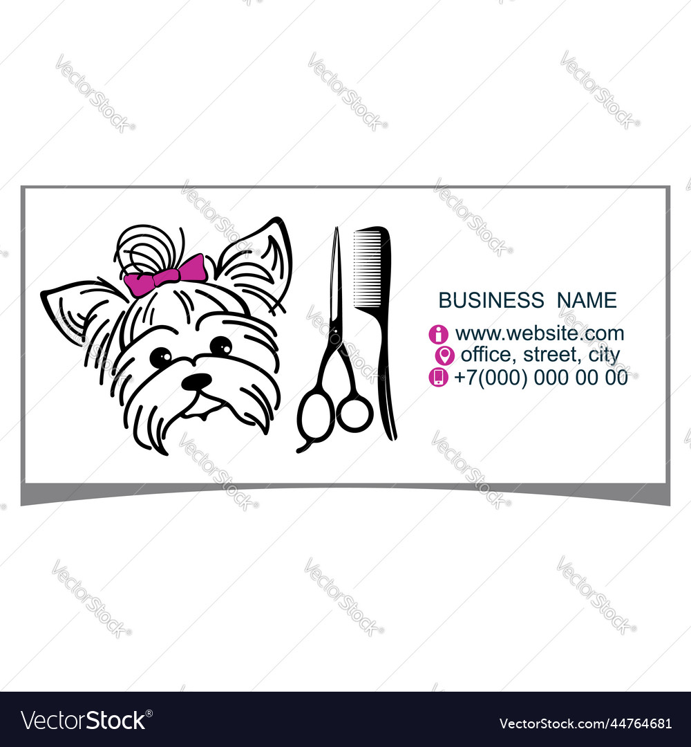 Business card of the master groomer haircut Vector Image