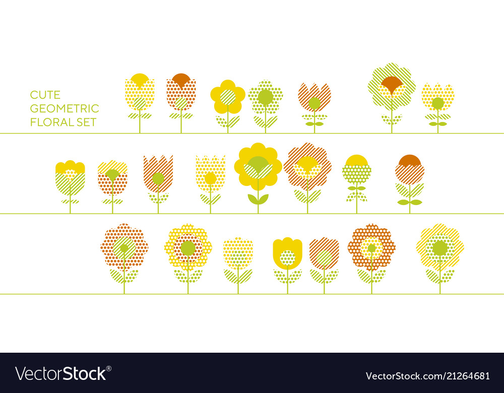 Cute decorative flower design elements