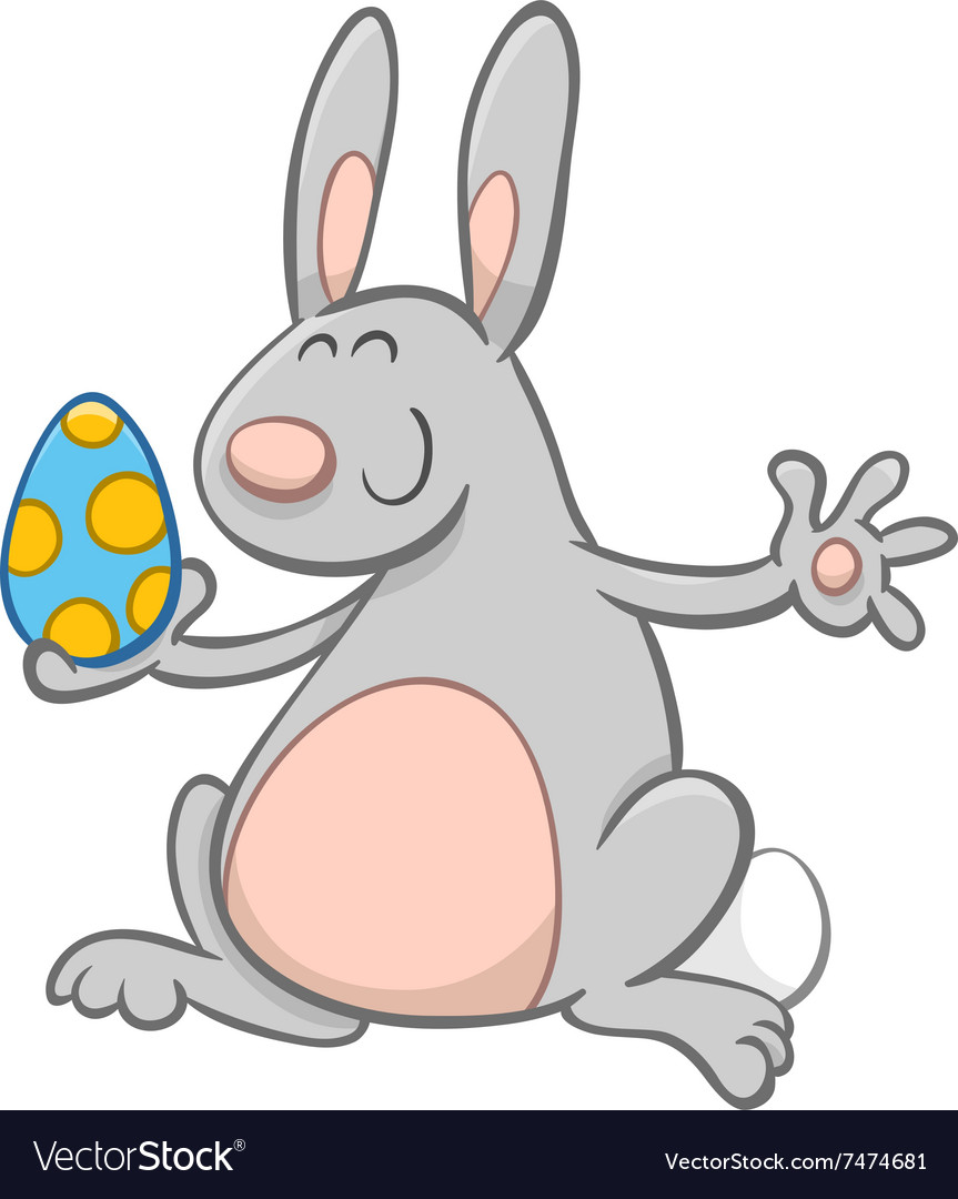 Easter bunny cartoon character Royalty Free Vector Image