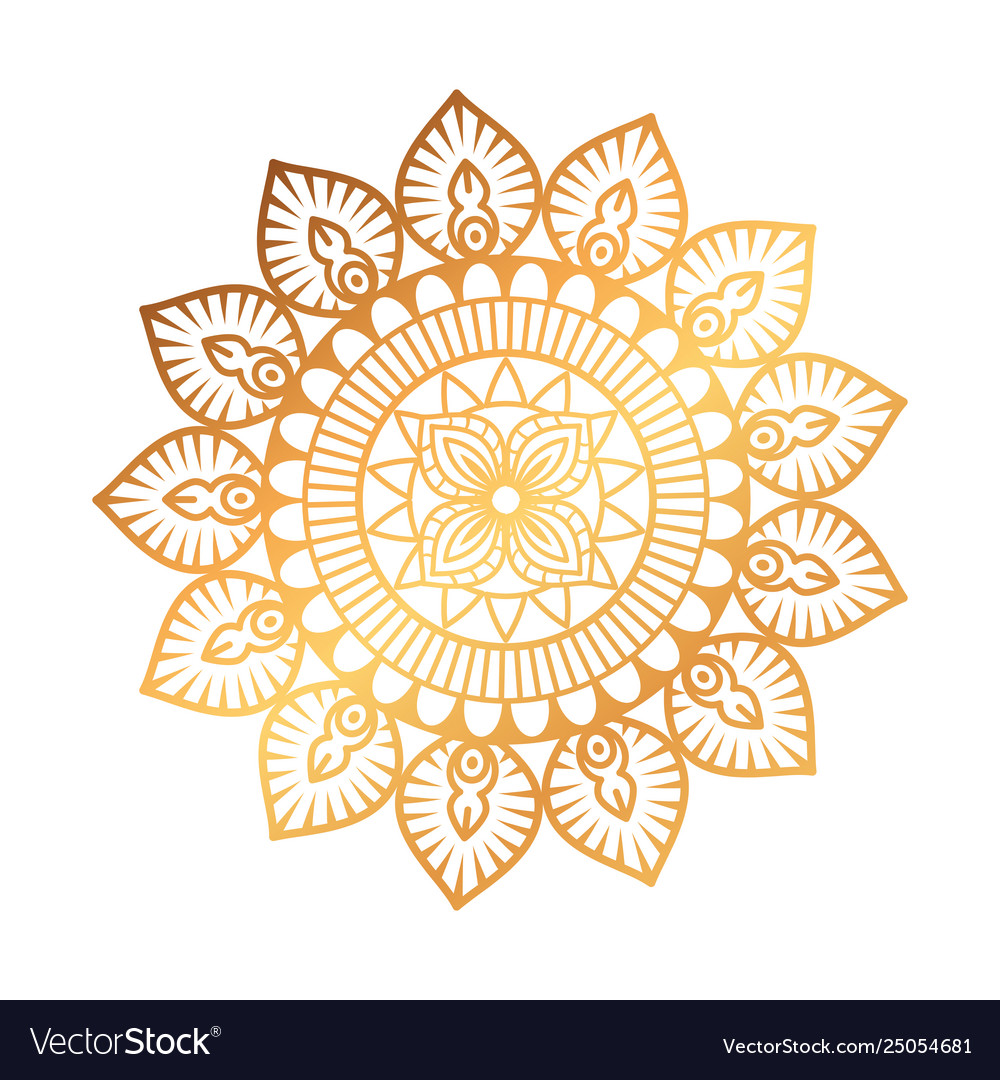 Golden and circular mandala Royalty Free Vector Image