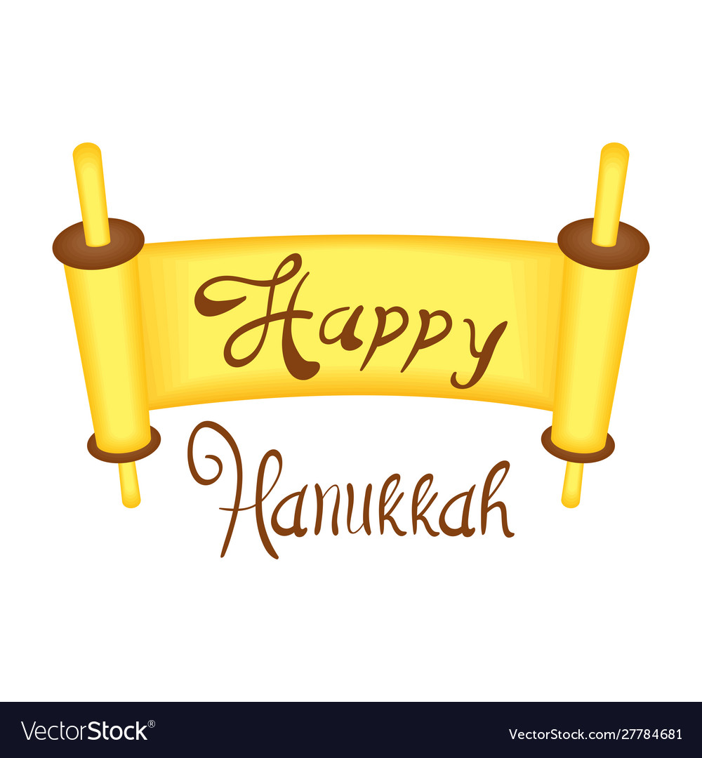 Happy hanukkah patchment with lettering