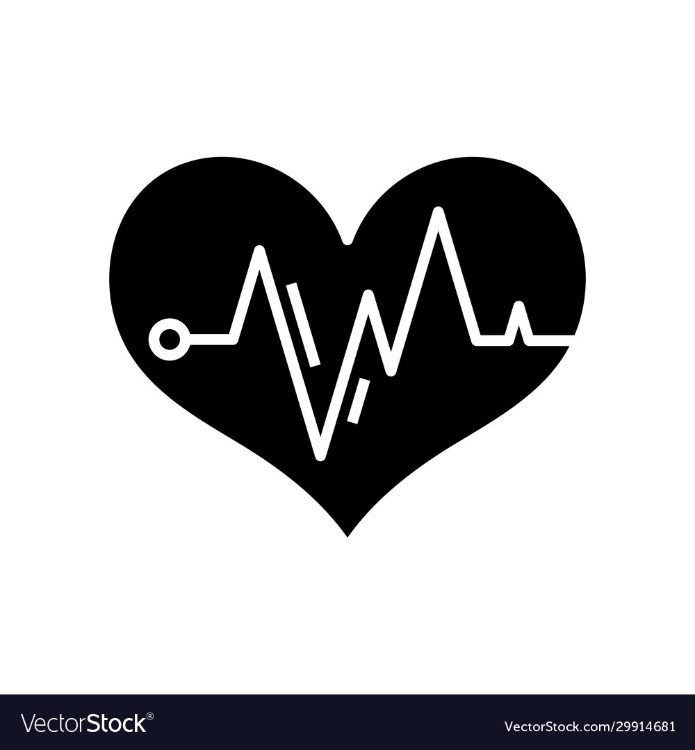 Heart bite black icon concept Royalty Free Vector Image