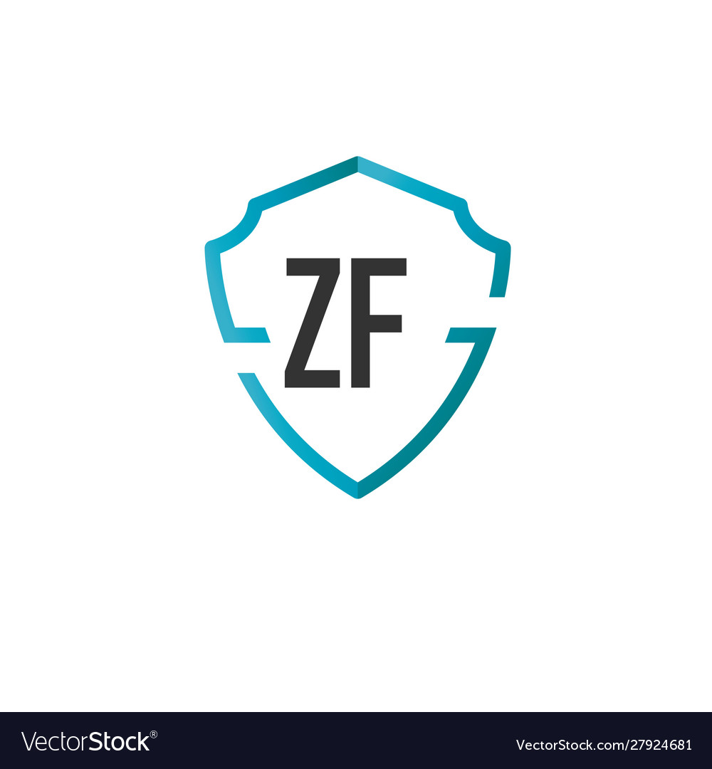 Initialen Buchstaben zf kreative Schild Design Logo