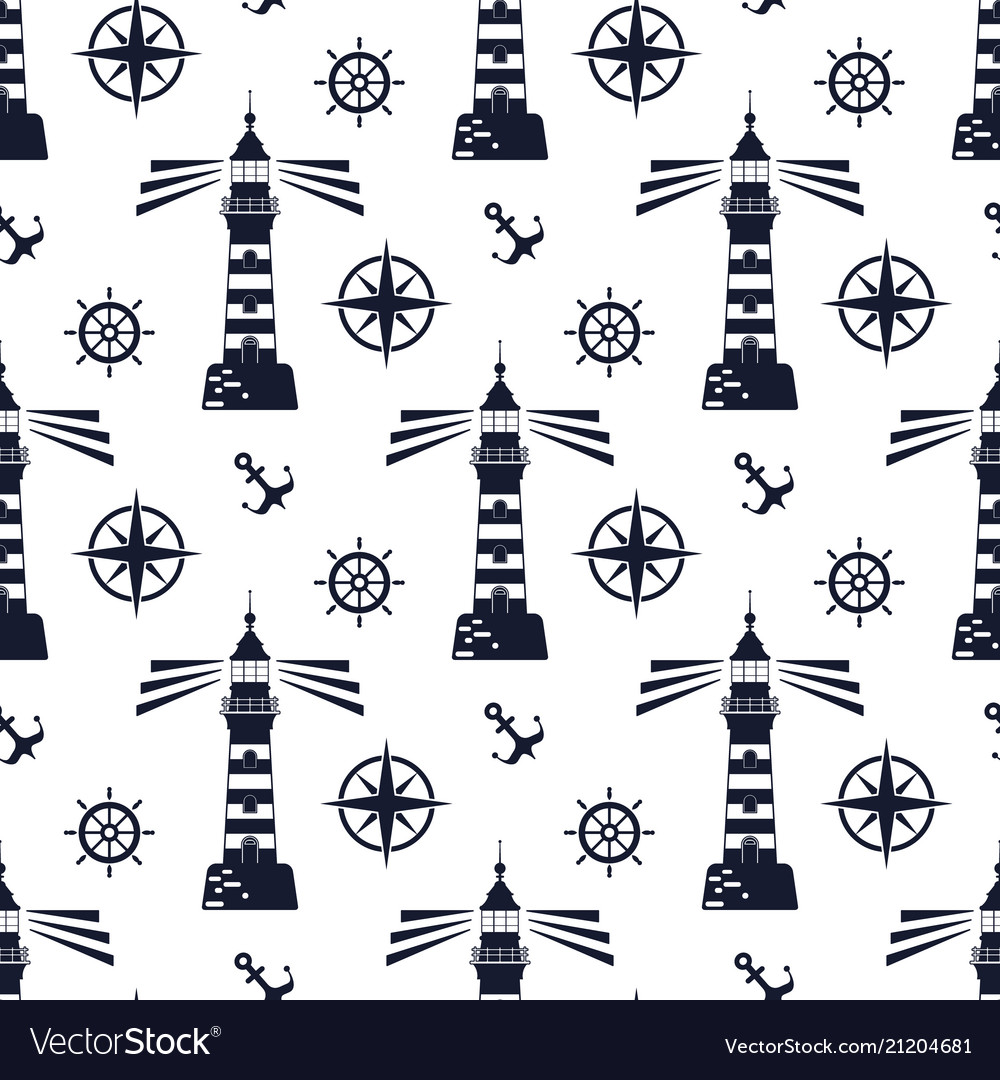 Lighthouse pattern vector image Lighthouse pattern