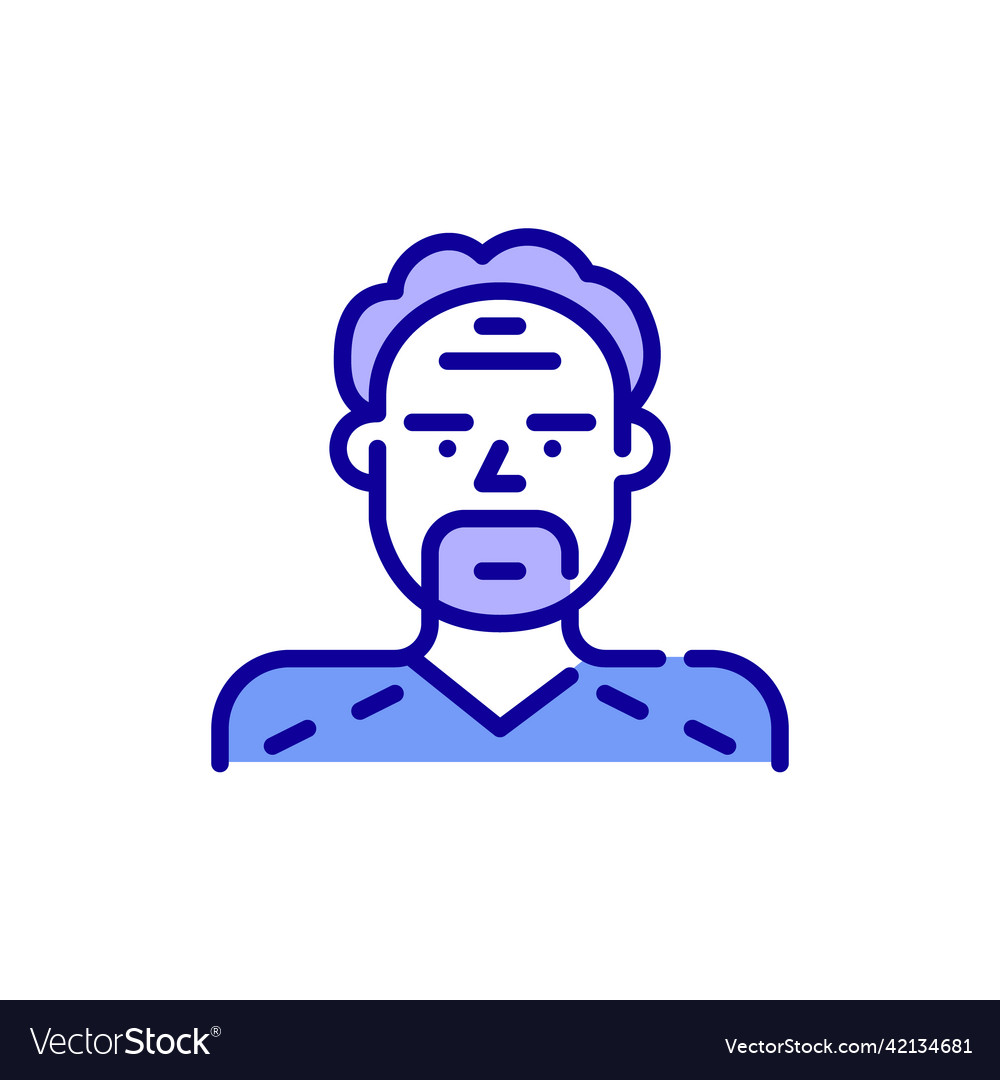 Older man in a sweater pixel perfect editable Vector Image