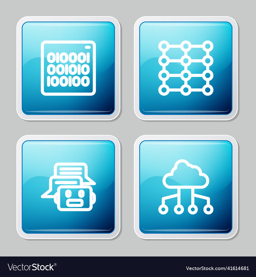 Zeile binäre Code neural Netzwerk Chat bot vector image Zeile binäre Code neural Netzwerk Chat bot
