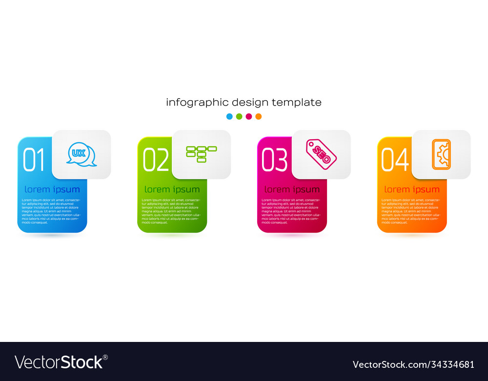 Set line ui or ux design site map seo