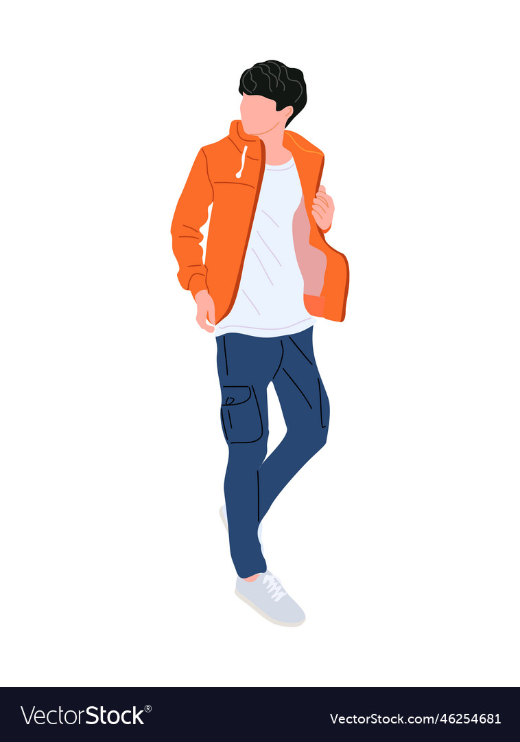 Stylish guy walking wearing trendy outfit