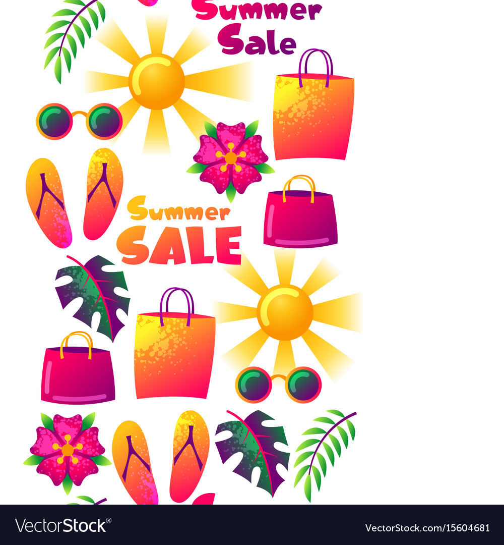 Summer sale seamless pattern with colorful