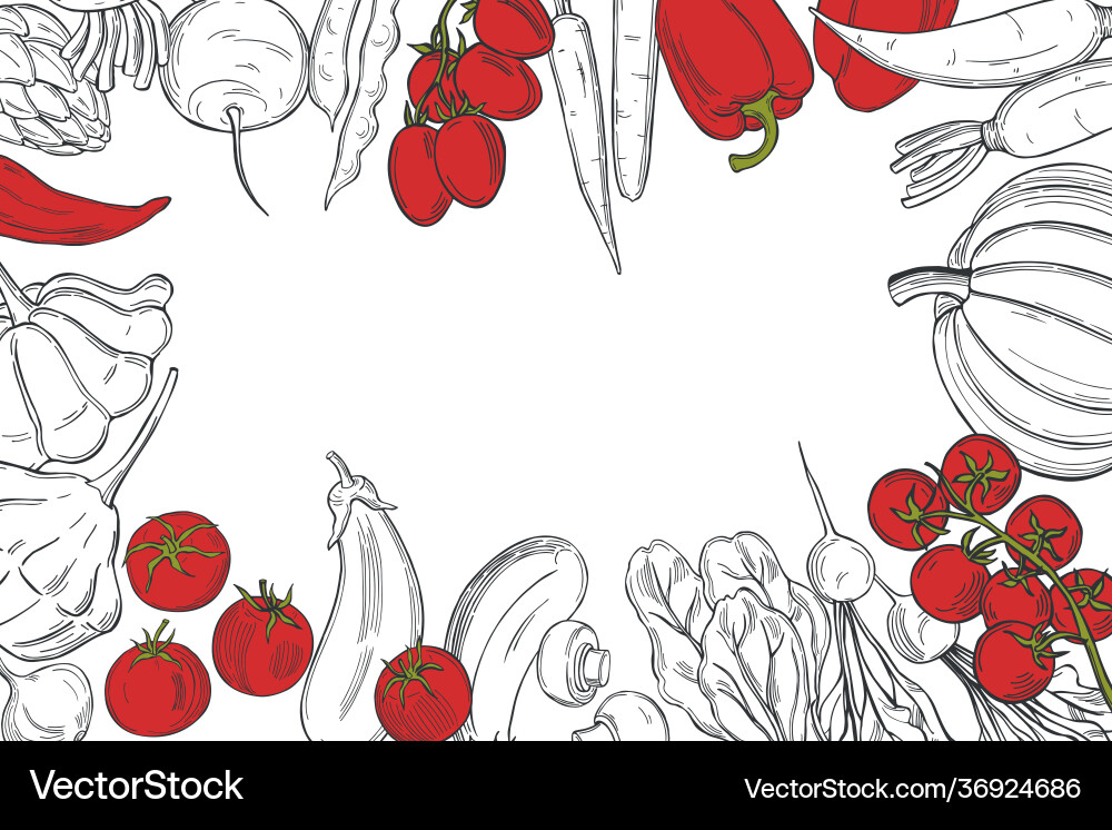 Background with vegetables Royalty Free Vector Image