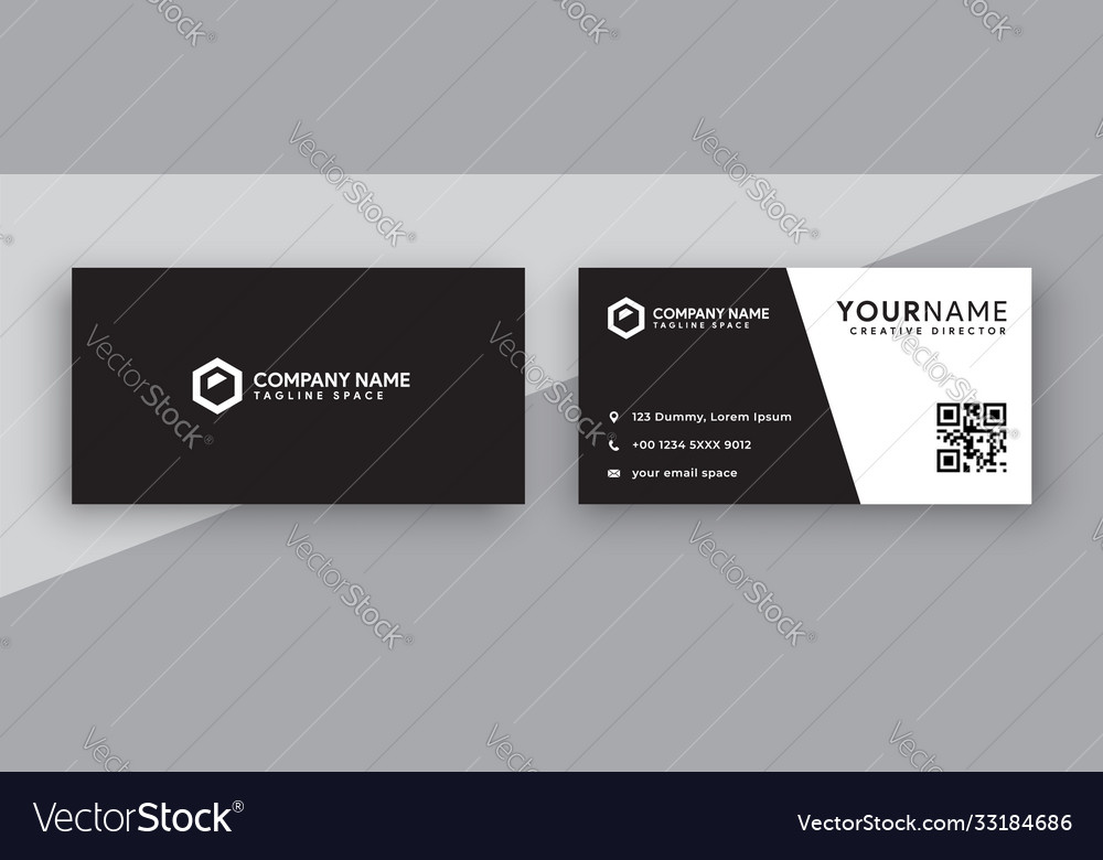 Black and white business card design clean Vector Image