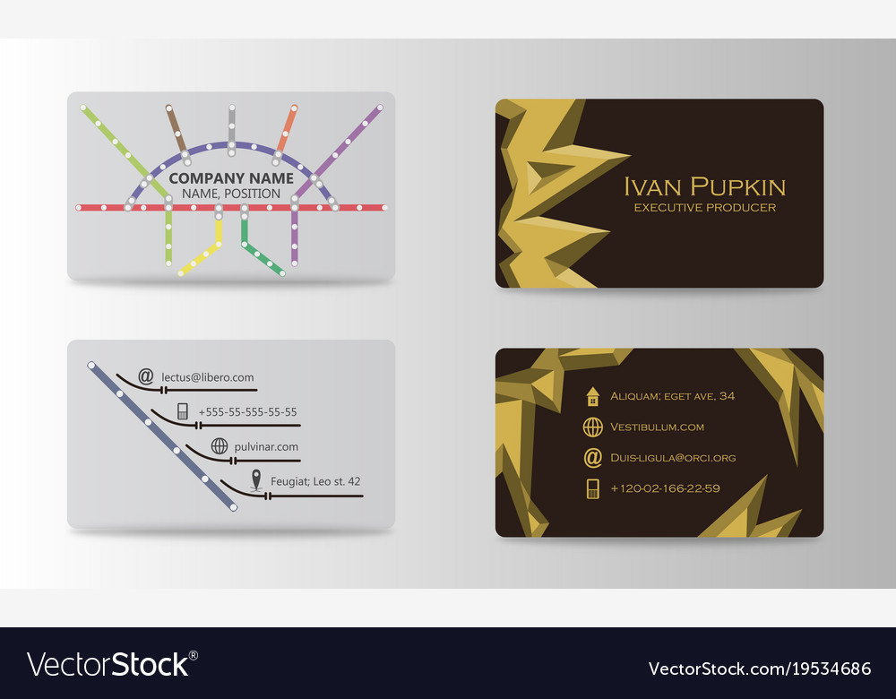 Business card ideas for designers and web design Vector Image Business card ideas for designers and web design Vector Image