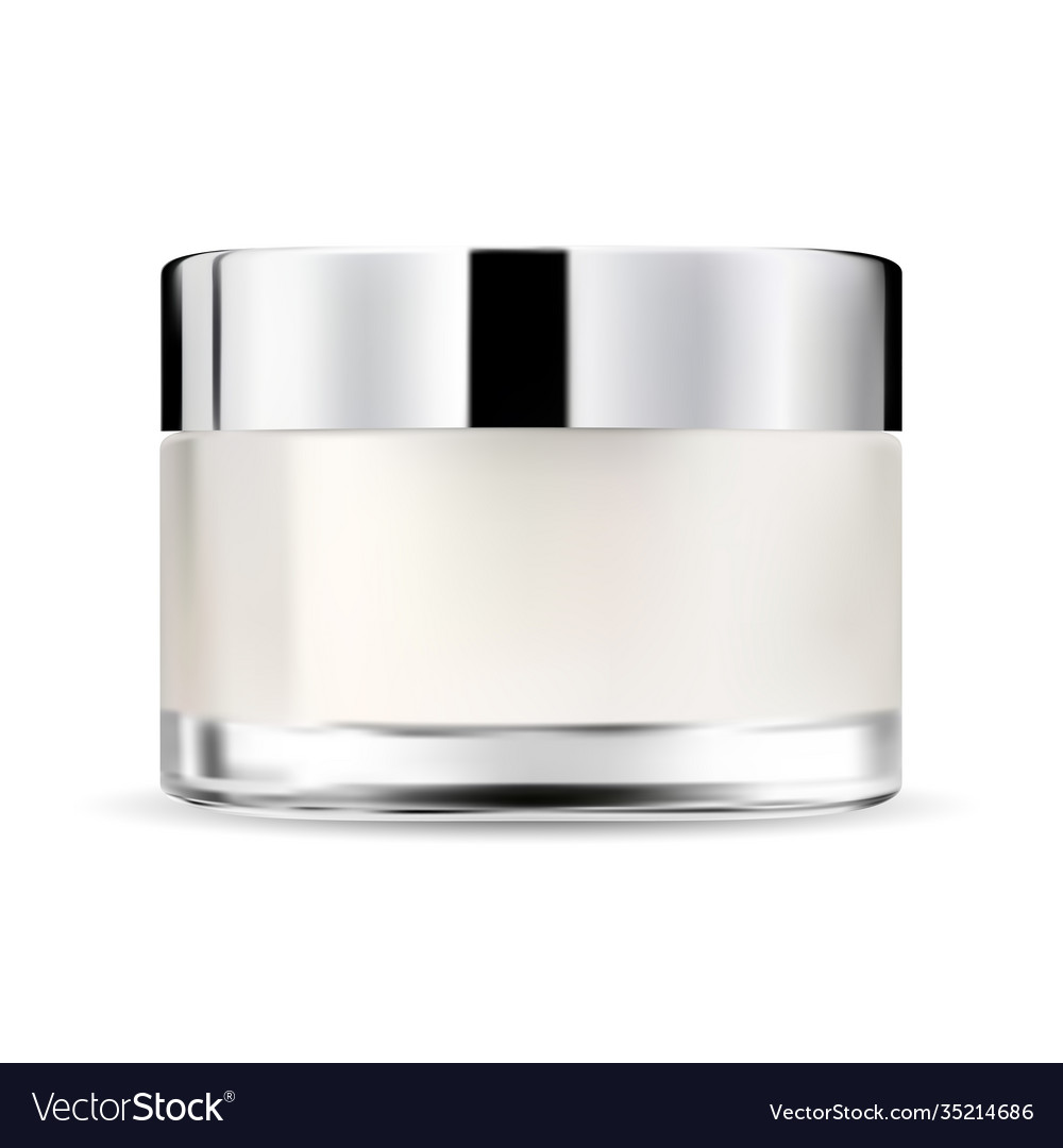 Cosmetic cream glass jar face bottle mockup