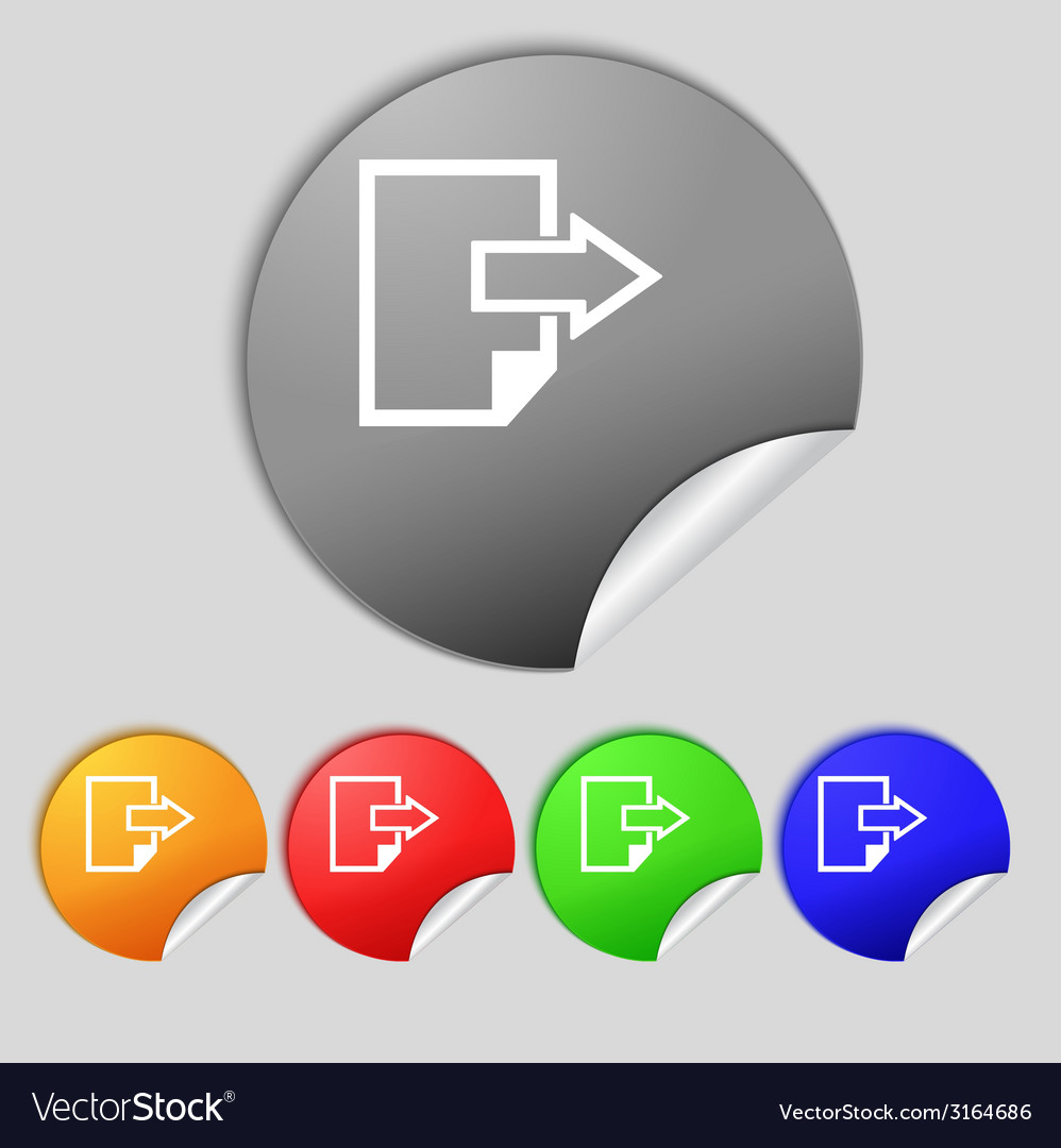 Export file icon document symbol set