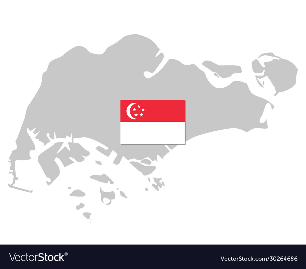 Flag And Map Singapore Royalty Free Vector Image