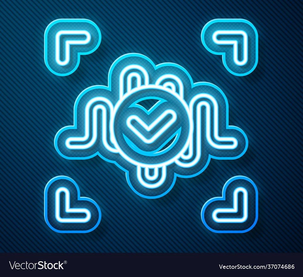 Glowing neon line voice recognition icon isolated