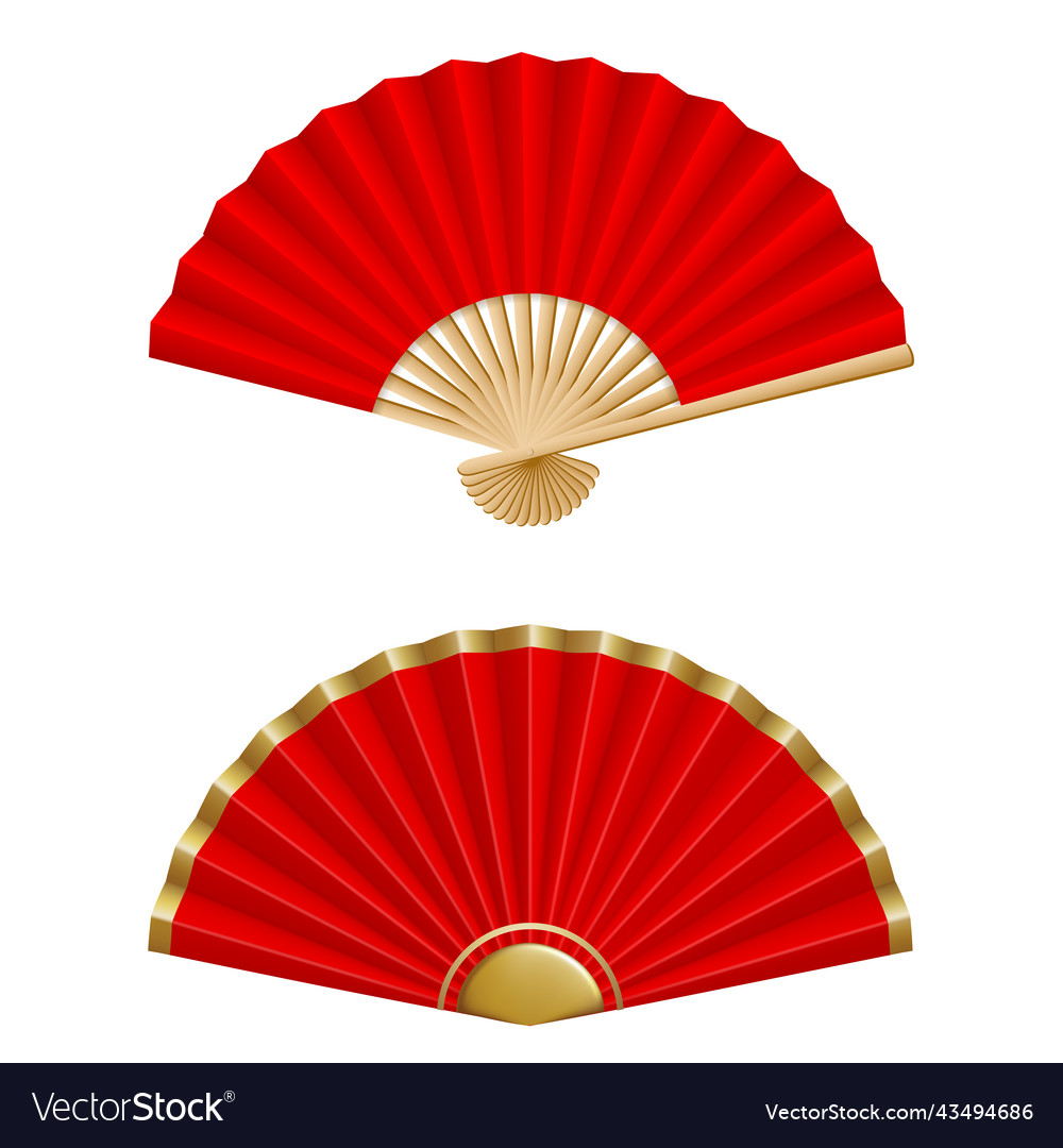 Isolated chinese fans Royalty Free Vector Image