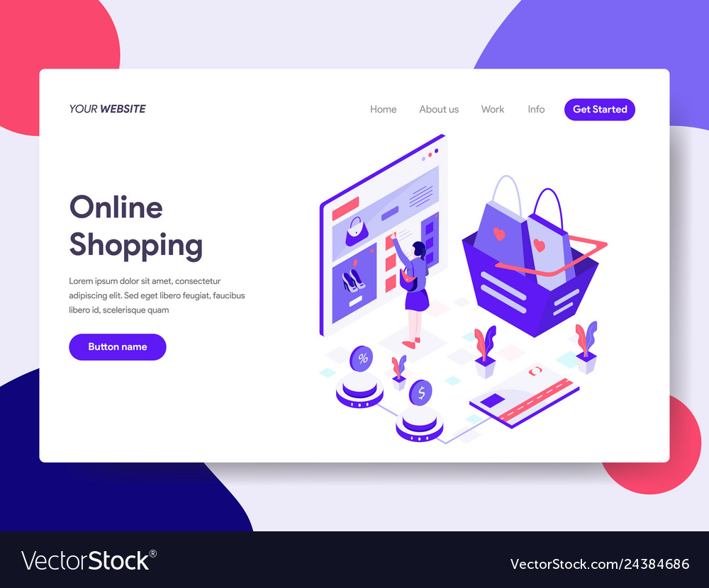 Landing page template of online shopping concept Vector Image