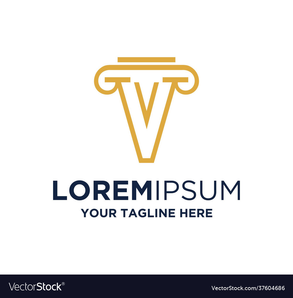 Letter v law attorney firm logo Royalty Free Vector Image