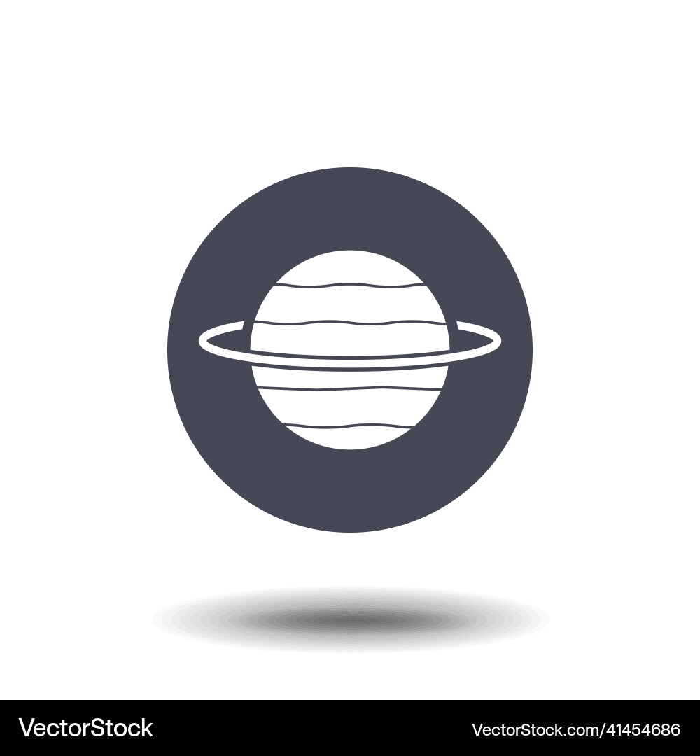 Planet saturn with planetary ring system flat Vector Image