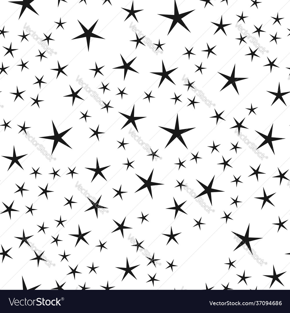 Random star shape pattern background seamlessly vector image Random star shape pattern background seamlessly