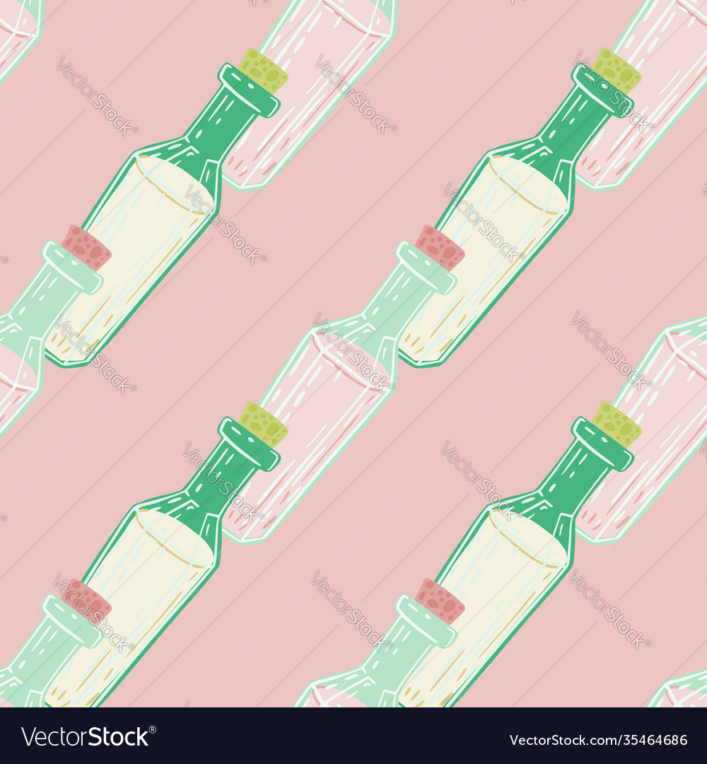 Seamless elixir pattern with white and green