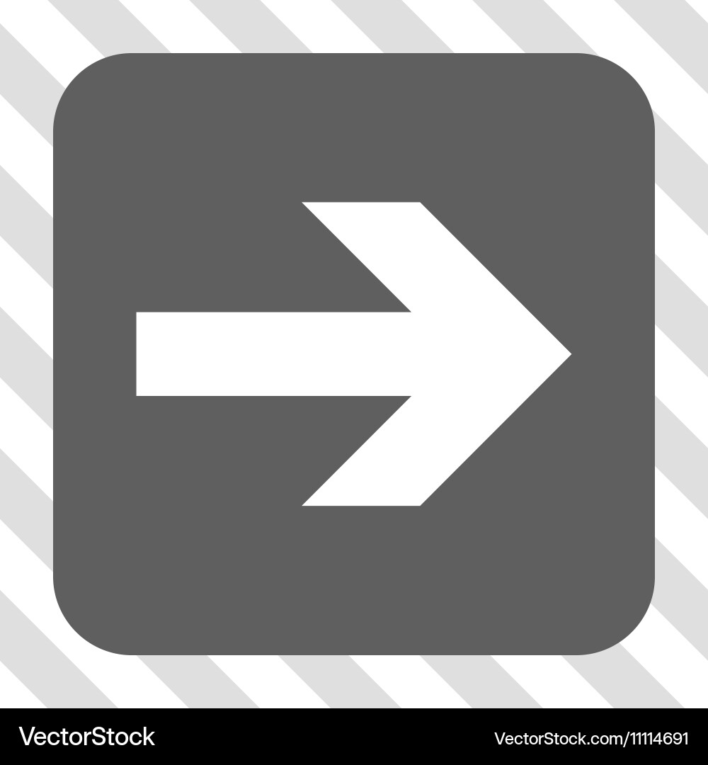 Arrow right rounded square button Royalty Free Vector Image