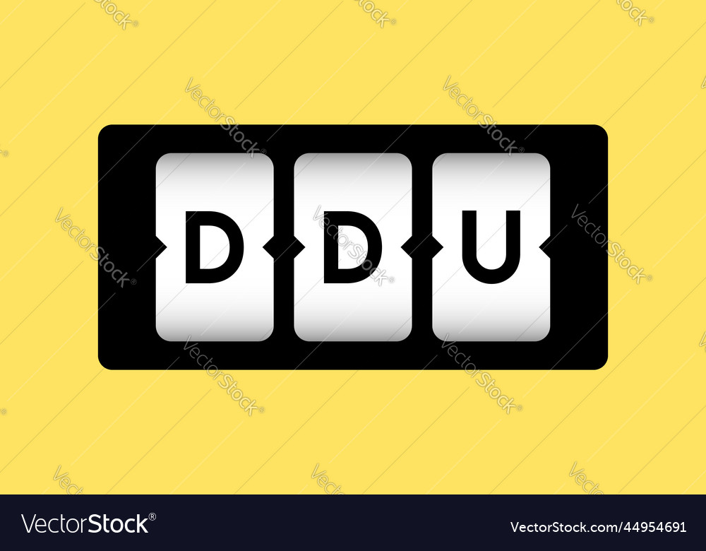 Black color in word ddu abbreviation of delivered