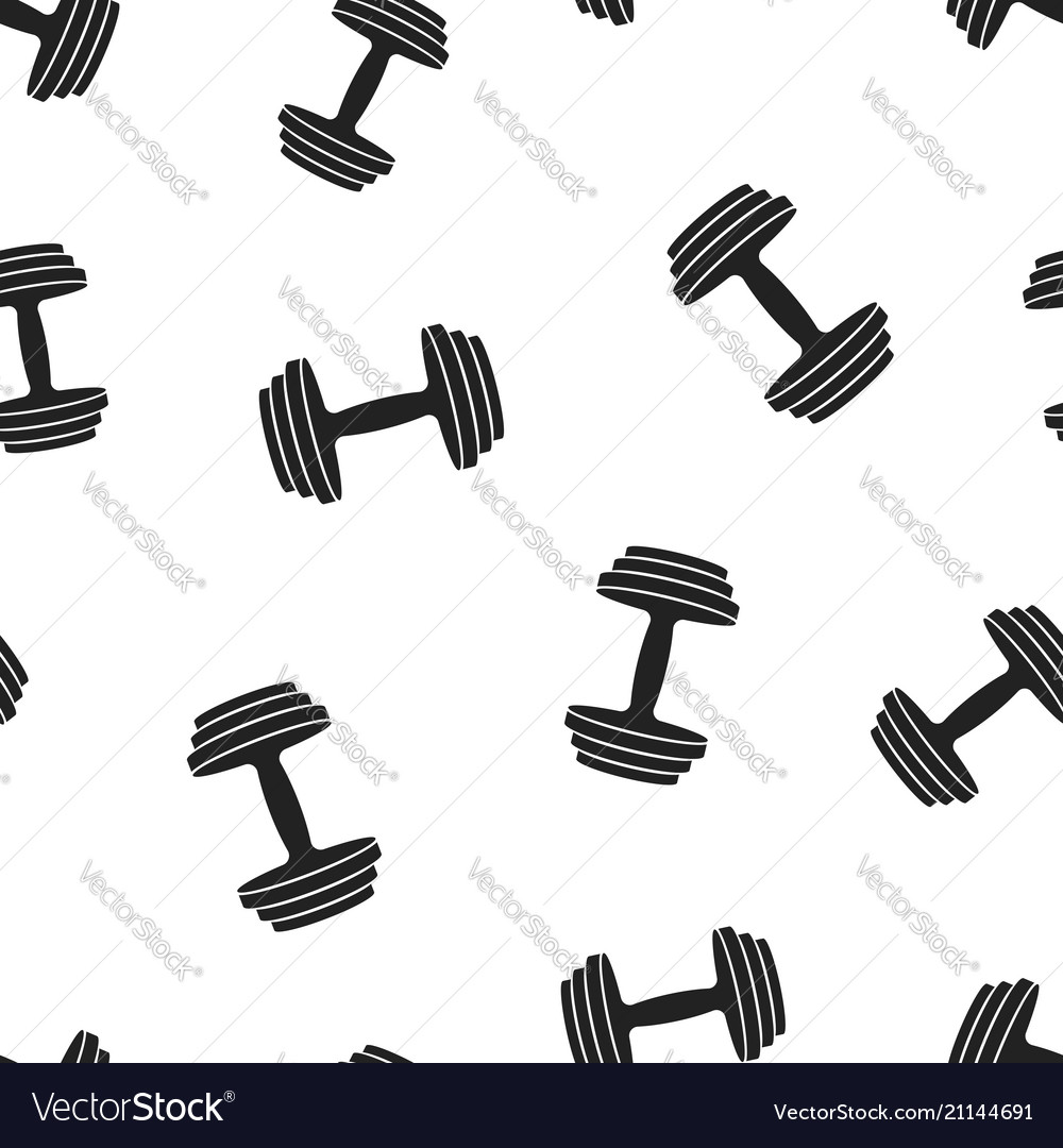 Dumbbell fitness gym icon seamless pattern