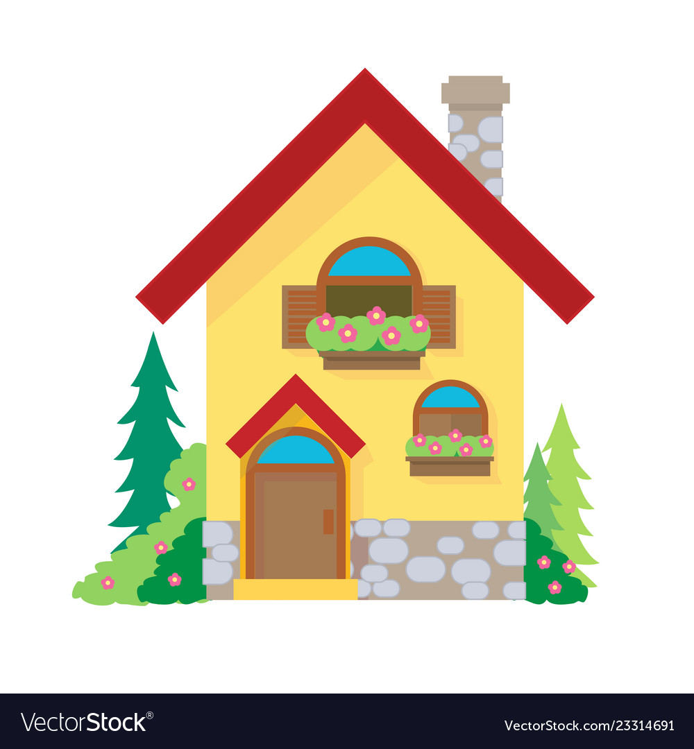 House cartoon or house clipart cartoon Royalty Free Vector