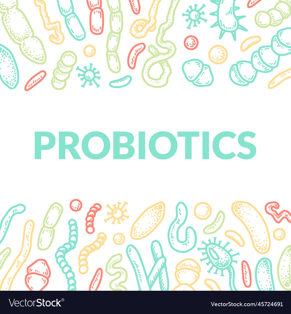 Probiotics hand drawn packaging design scientific