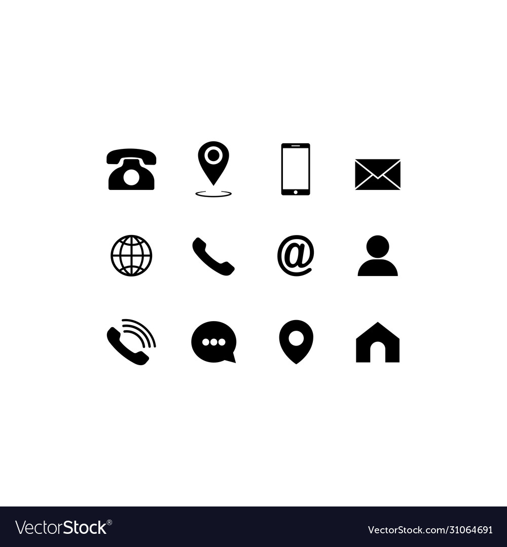 Set communication icons modern button vector image Set communication icons modern button